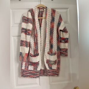 Altar’d State Long open‎ front fuzzy eyelash cardigan pockets women s/m oversize